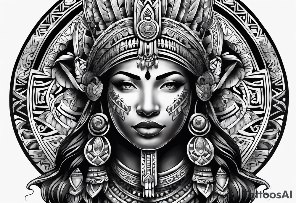 mayan sleeve tattoo idea
