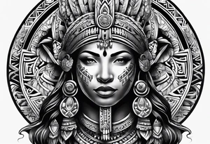 mayan sleeve tattoo idea
