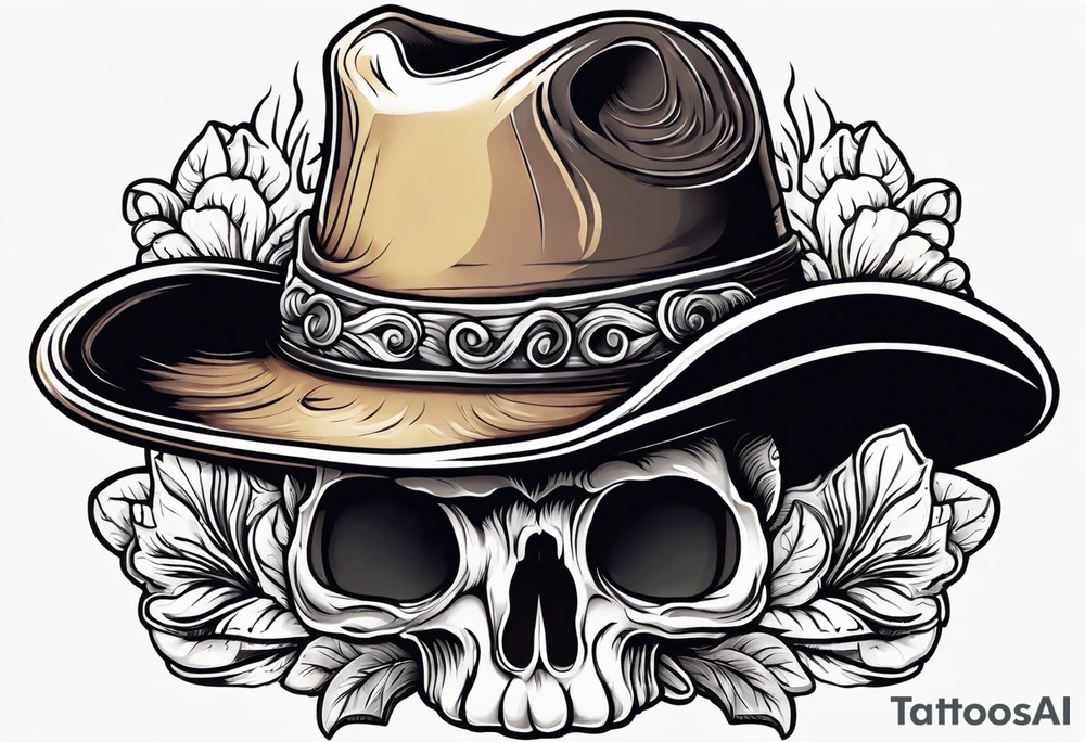 Mushroom wearing a cowboy hat tattoo idea
