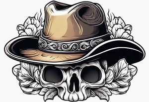 Mushroom wearing a cowboy hat tattoo idea