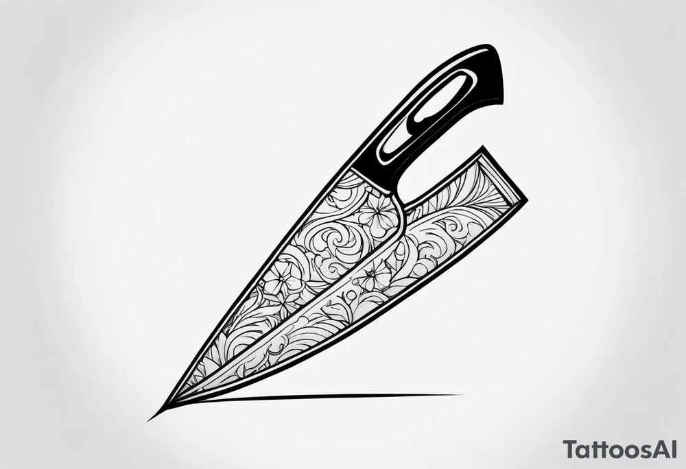 a stiletto knife opening an envelope tattoo idea