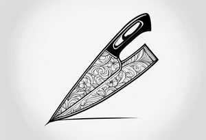 a stiletto knife opening an envelope tattoo idea
