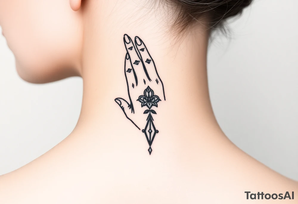 blackwork hand tattoo idea