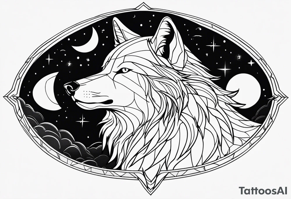 Wolf moon tattoo idea