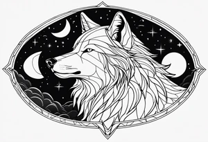 Wolf moon tattoo idea