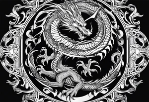 Dark rebelion xyz dragon back tattoo idea