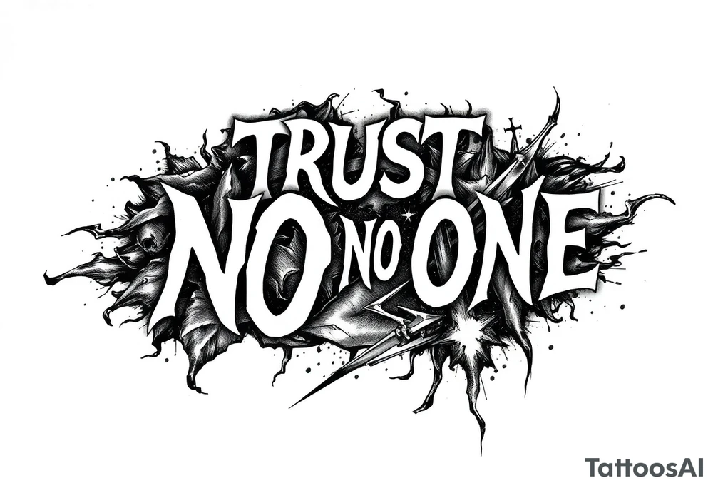 TRUST NO ONE tattoo idea