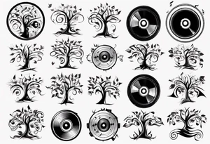 music speaker note tree tattoo idea