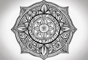 Filipino sun, Filipino Polynesian style, surname Reyes Espina, not vulgar, family crest round shape that looks good on a wrist or bicep, not traditional American tribal, family, love tattoo idea