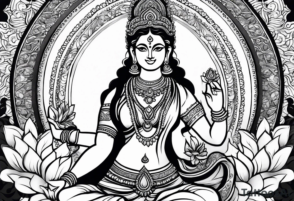 goddess lakshmi tattoo idea