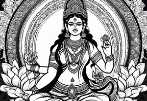 goddess lakshmi tattoo idea