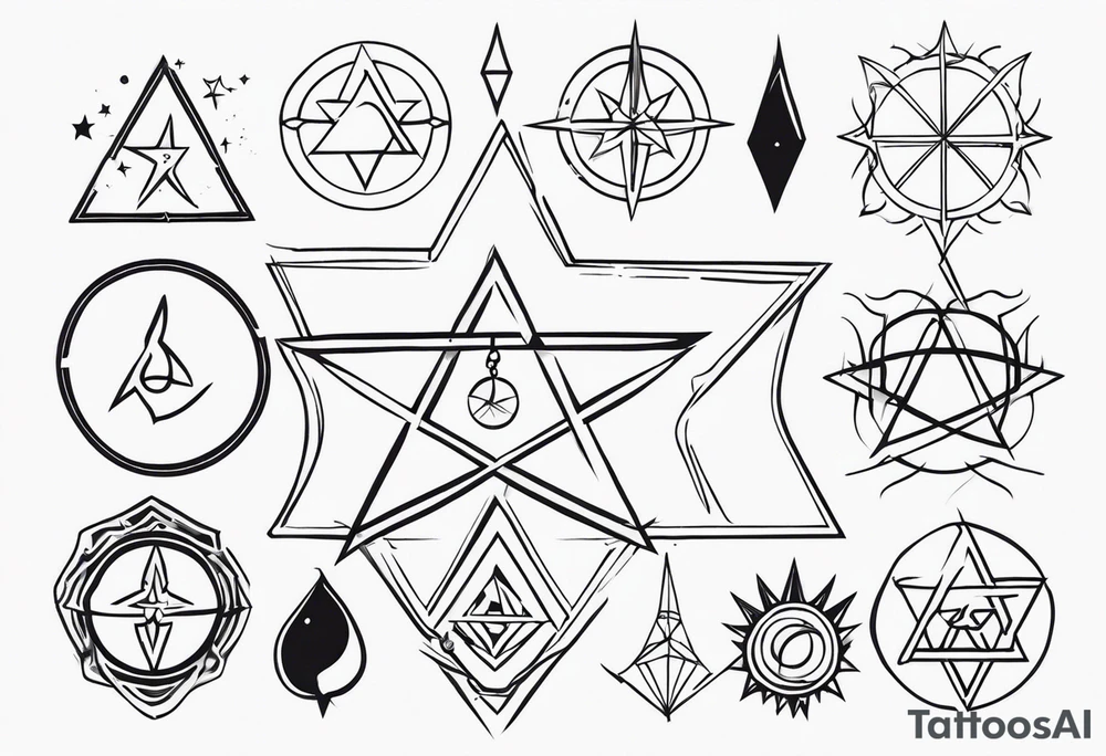 witch symbols tattoo idea