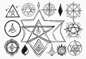 witch symbols tattoo idea