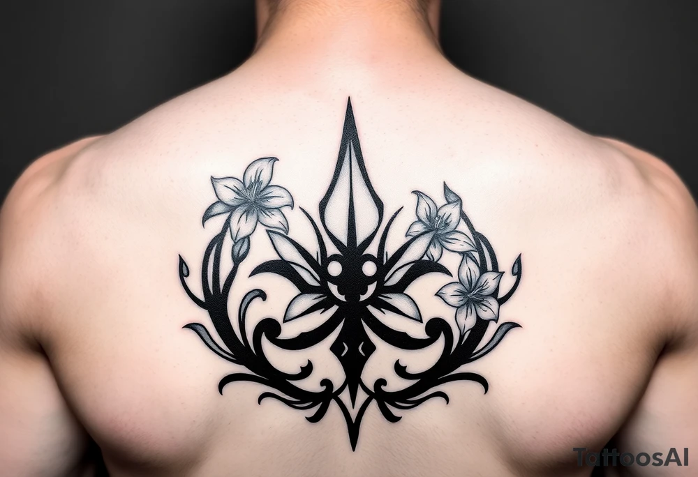 gaara symbol with lillies around it tattoo idea