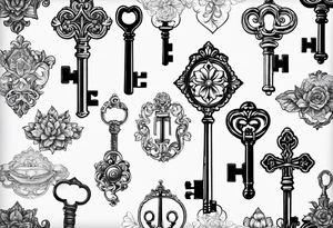 A vintage key tattoo idea