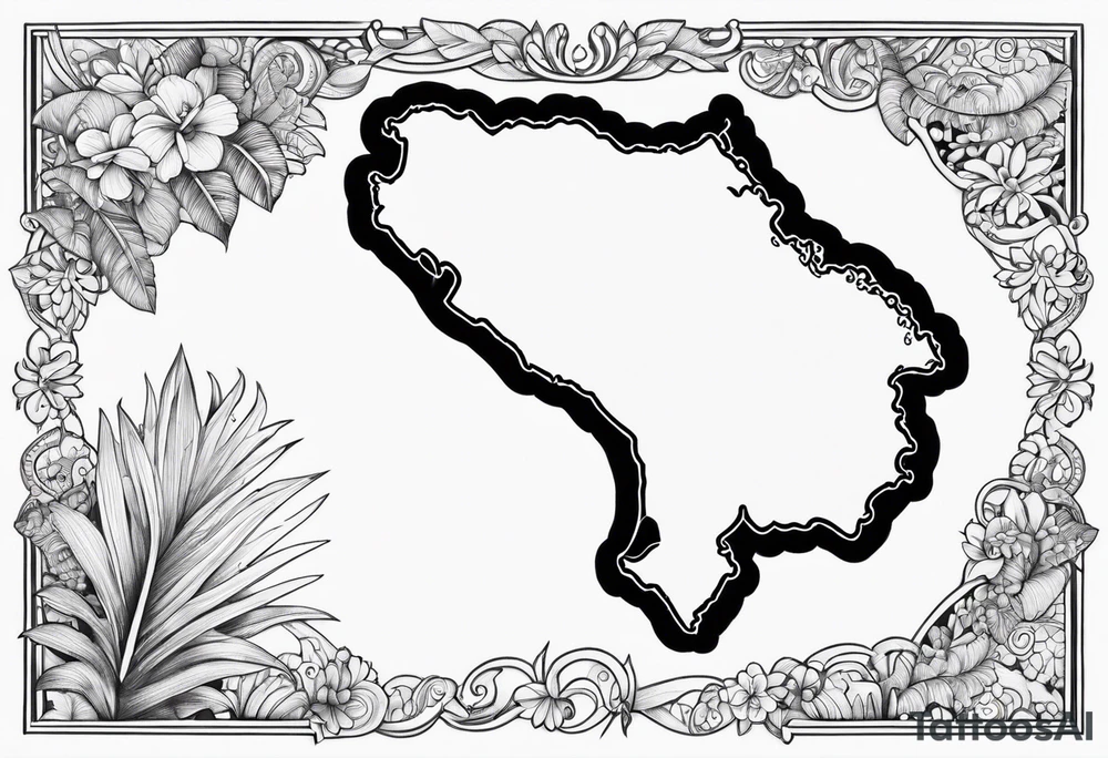 Hawaii archipelago map paisley tattoo idea