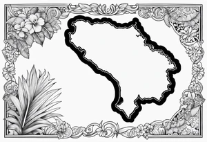 Hawaii archipelago map paisley tattoo idea