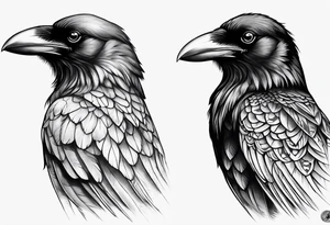 crow looking backwards sankofa realistic forearm tattoo idea