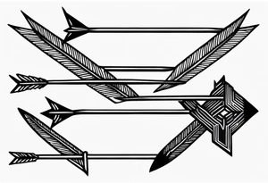 three minimalistic parallel medievall arrows. tattoo idea