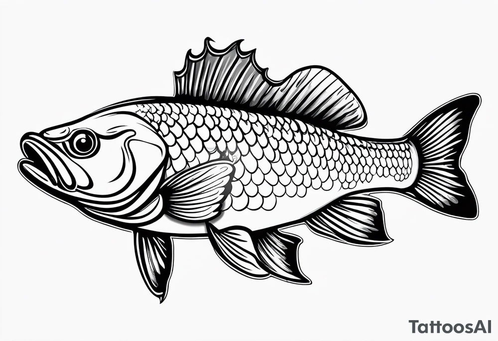 outline walleye simple small no scales tattoo idea