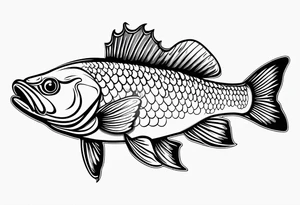 outline walleye simple small no scales tattoo idea