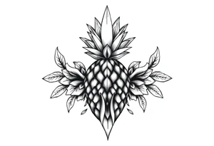 Majestic crown pineapple vagina and anus tattoo idea