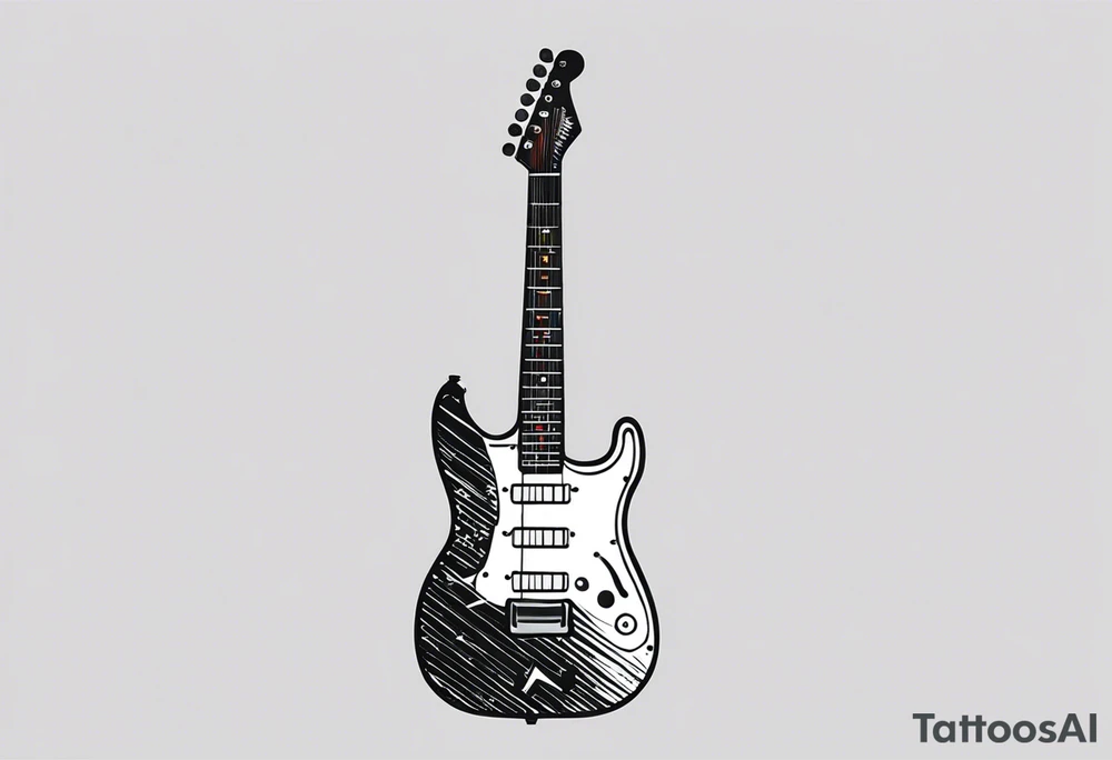 electric guitar made out of waveforms tattoo idea