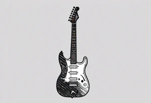 electric guitar made out of waveforms tattoo idea