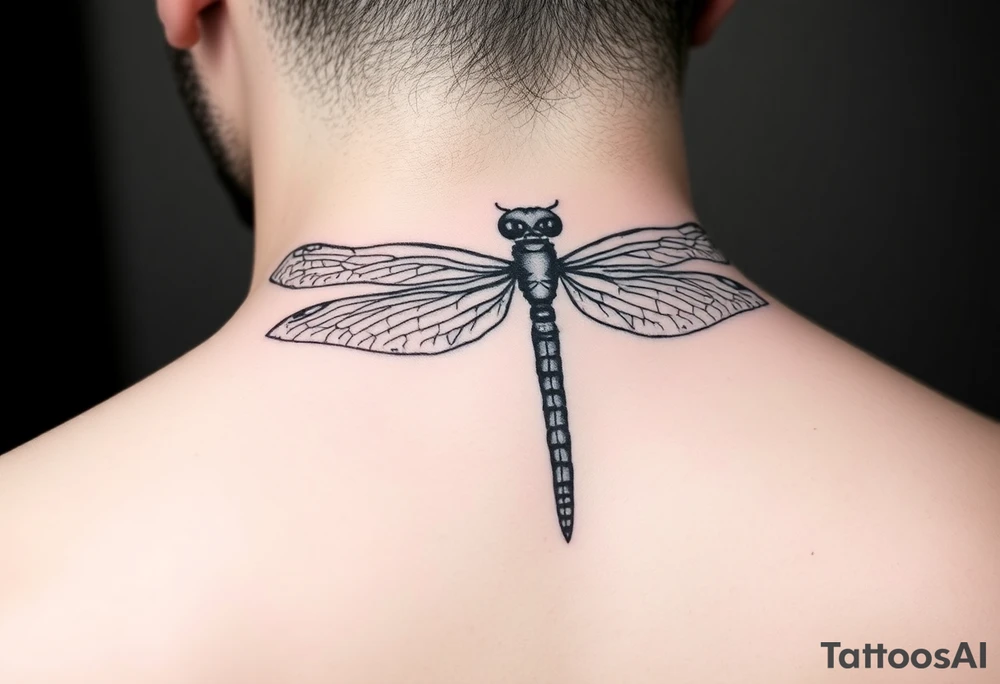powerful, simple, and amazing dragonfly behind my ear tattoo that represents change, freedom and fresh start tattoo idea
