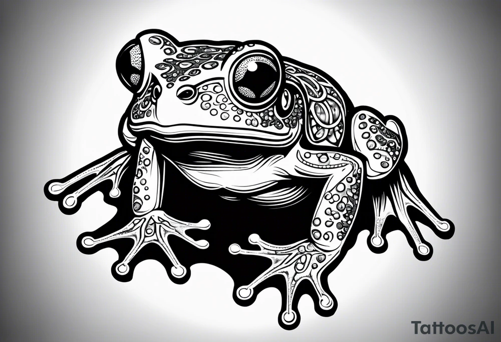 a psychedelic frog tattoo idea