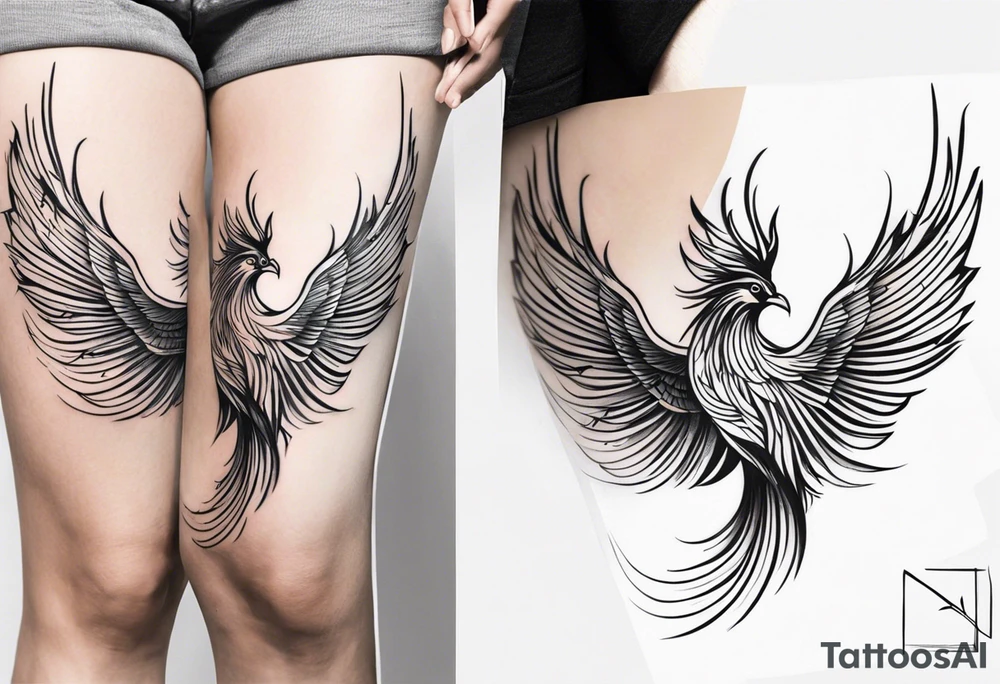 phoenix tattoo on leg tattoo idea