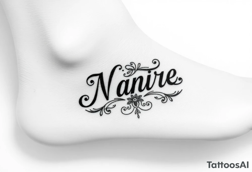 Name Anklet cover up tattoo idea