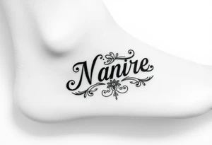 Name Anklet cover up tattoo idea