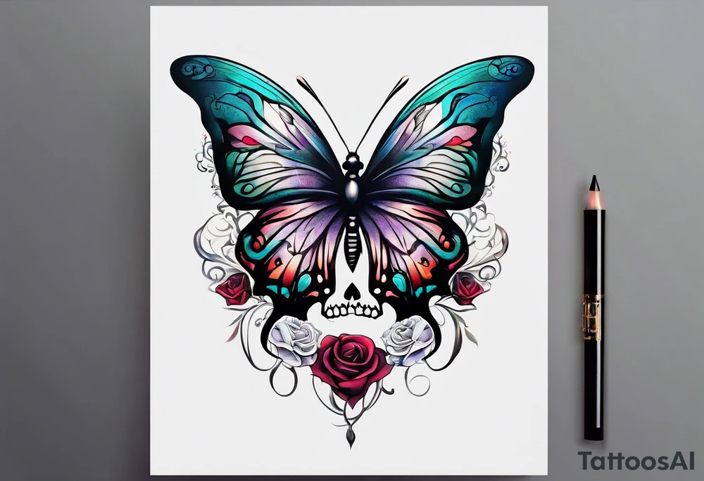 A butterfly that looks like a skull. tattoo idea