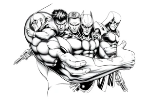 Comic characters tattoo idea