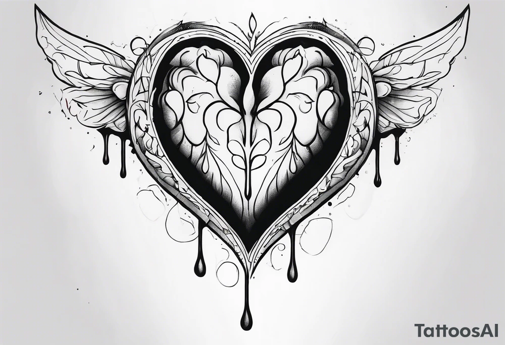 Bleeding heart tattoo idea