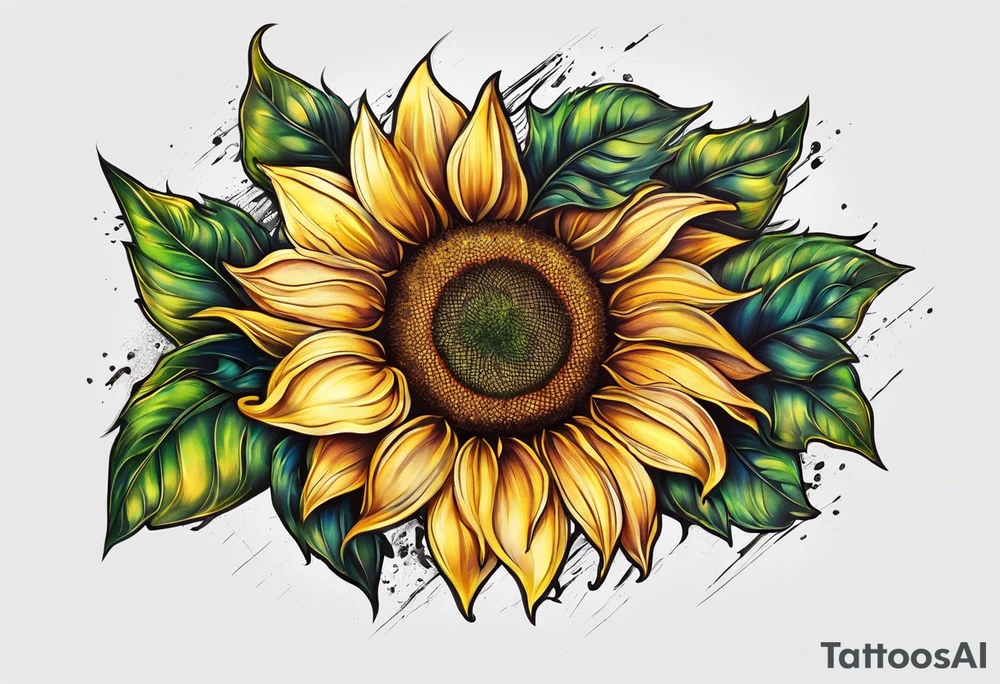 Sunflower corner tattoo idea
