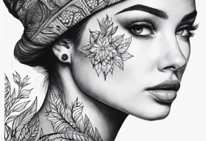 Nature dot work tattoo idea