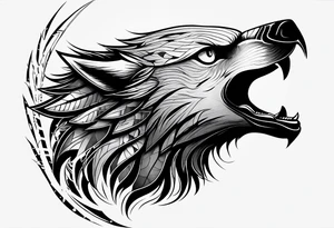 be a wolf at graund and be a eagle at sky at the same time tattoo idea
