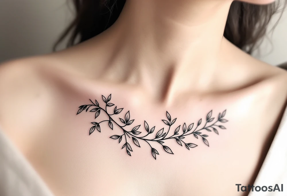 Olive branches for collarbone tattoo idea