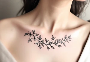 Olive branches for collarbone tattoo idea