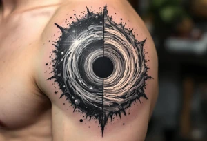 2 different universe's on each side of a black hole tattoo idea