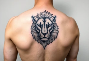 Feminine lion head tattoo idea