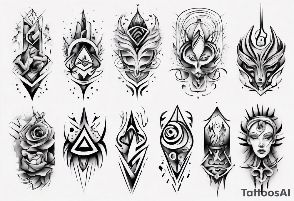 abstract tattoo on the hand tattoo idea