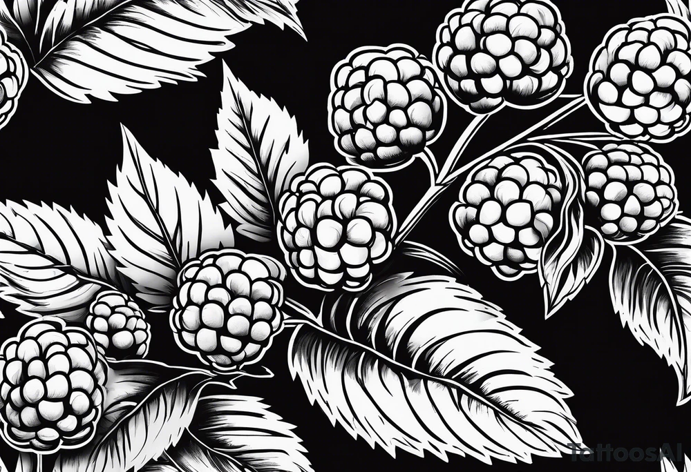 a minimalist raspberry bush tattoo idea