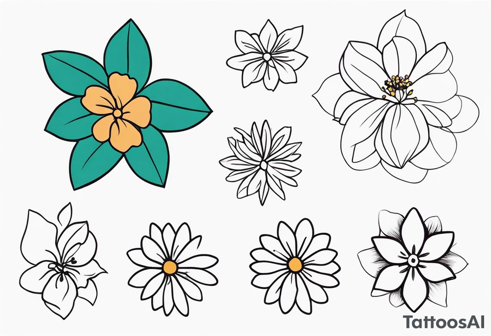 Small micro flower tattoo idea