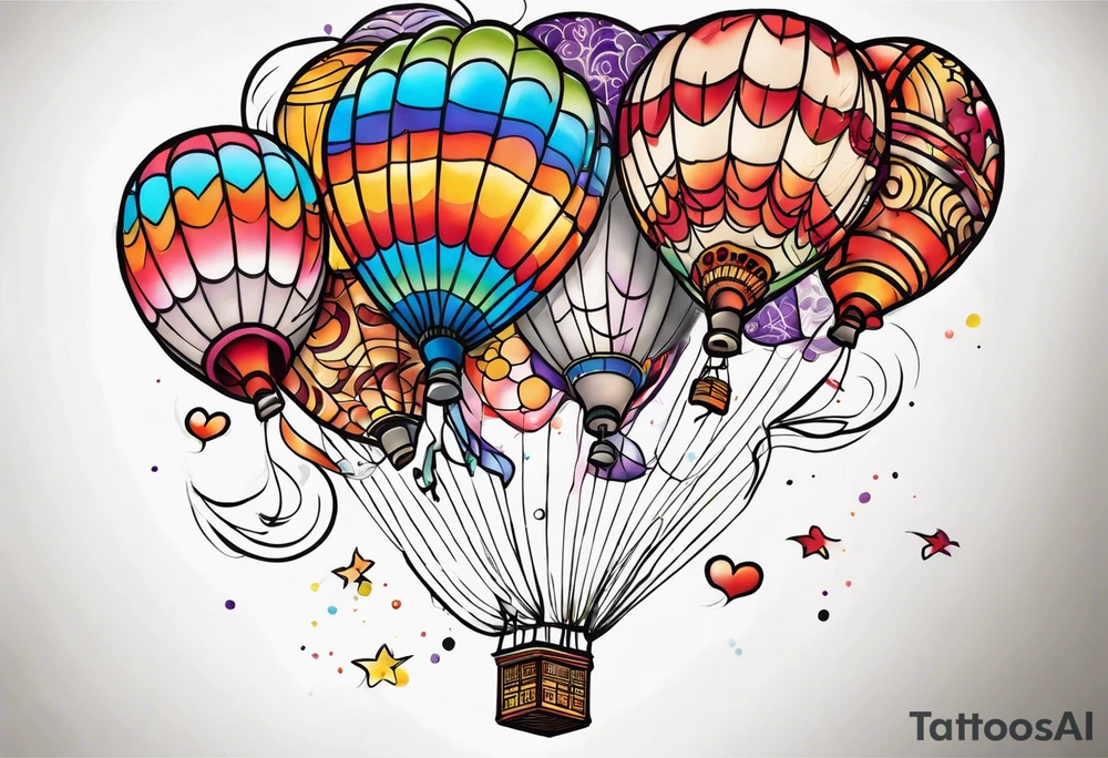 lgbt, colorful balloon tattoo idea