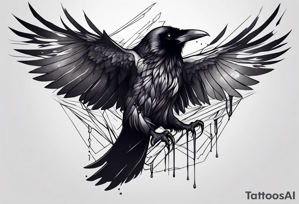 Raven melting away tattoo idea