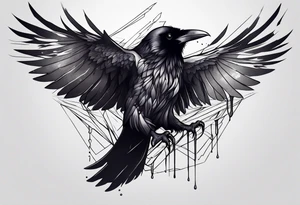 Raven melting away tattoo idea
