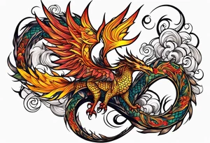 dragon and phoenix tattoo tattoo idea